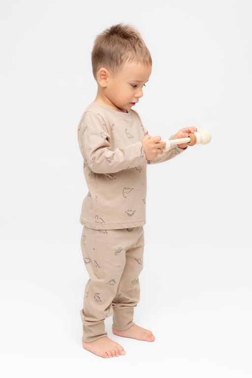 К 1561/тем.бежевый,динозаврики на песке пижама д/дет яс