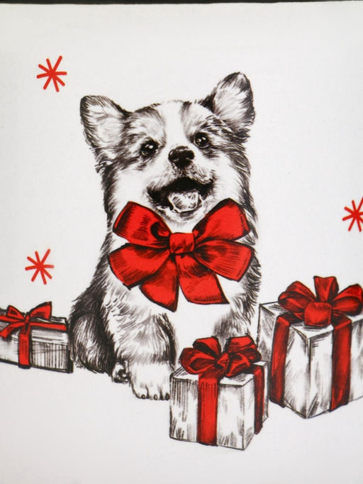 Кружка керамическая, новогодняя «Корги», 450 мл