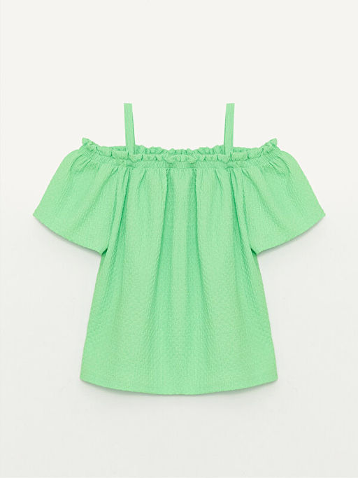 Kare Yaka K?sa Kollu K?z ?ocuk Crop Ti??rt - Waikiki фото 2