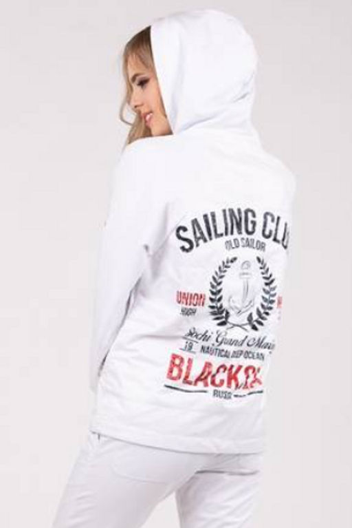 Толстовка из футера, комбинированного с принтованной плащевкой .. - А+б коллекция фото 19