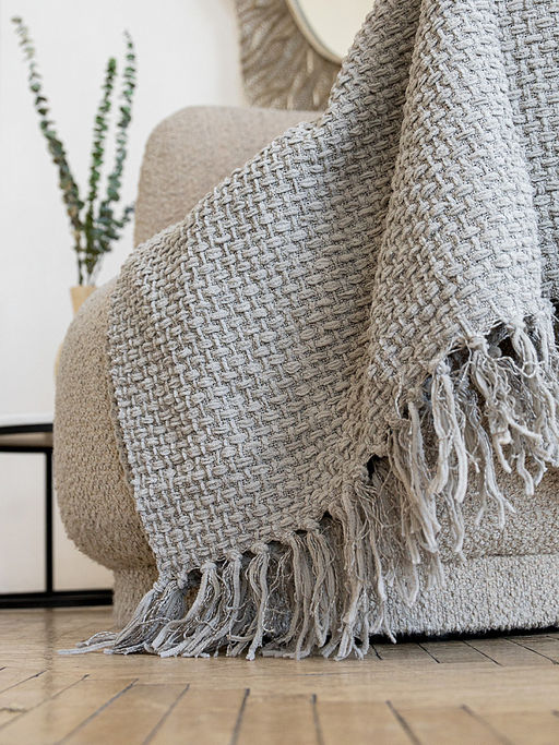 Плед плетеный 150x200 серый - Denastia фото 2