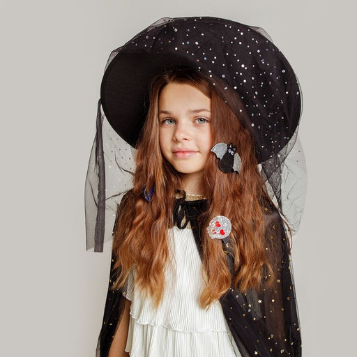 Карнавальный набор «Стильная ведьма»: шляпа, плащ, заколки 3 шт.