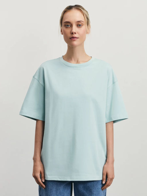 Базовая футболка оверсайз из хлопка / Zarina  фото 3