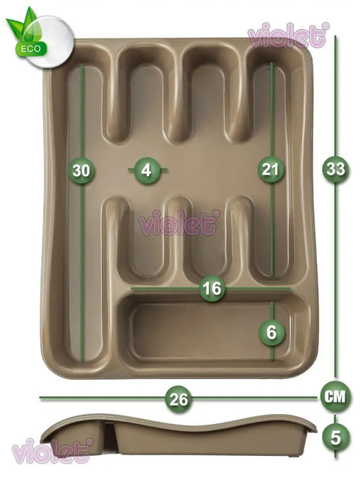 Лоток органайзер для столовых приборов (капучино) 258x330x54мм 060119 Виолет  фото 7