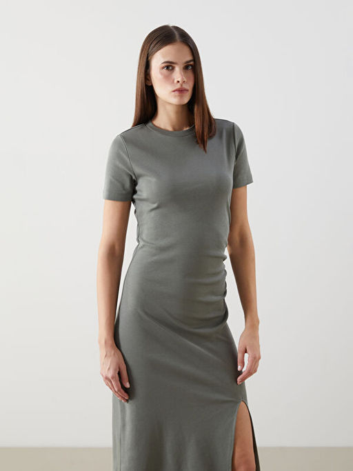 Bisiklet Yaka Elbise