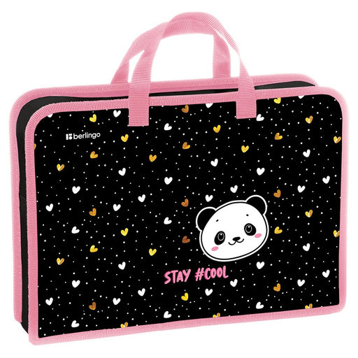Папка на молнии с ручками А4 Berlingo "Cool panda" ширина 75мм (BR-PT-A47507) пластик