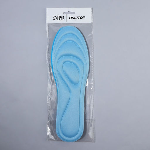 Стельки для обуви, универсальные, влаговпитывающие, р-р RU до 44 (р-р Пр-ля до 46), 28 см, пара, голубые - Onlitop фото 9