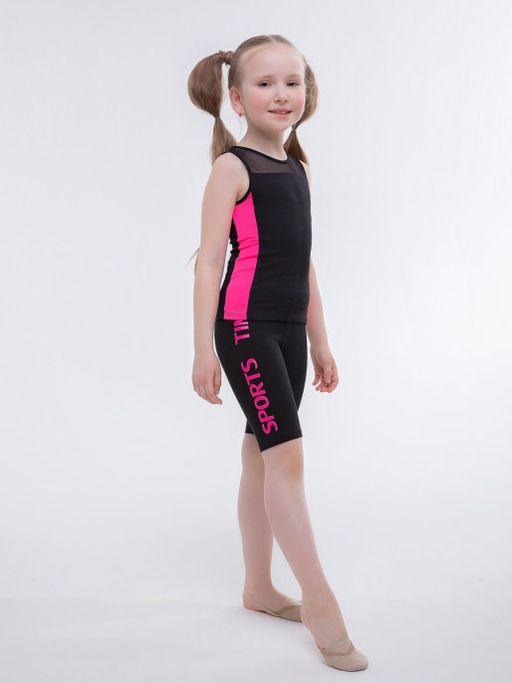 7067 Топ-майка из хлопка со вставками из бифлекса и сетки Chersa  фото 2