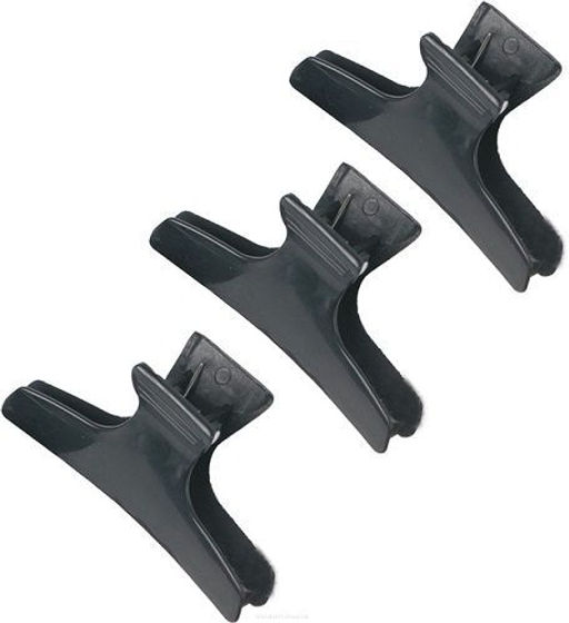 Dewal Зажим для волос бабочка CL2202, пластик, 8 см, черный, 12 шт.