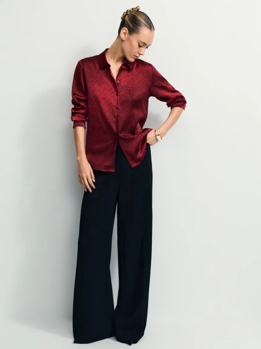 Атласная блузка с принтом / Zarina