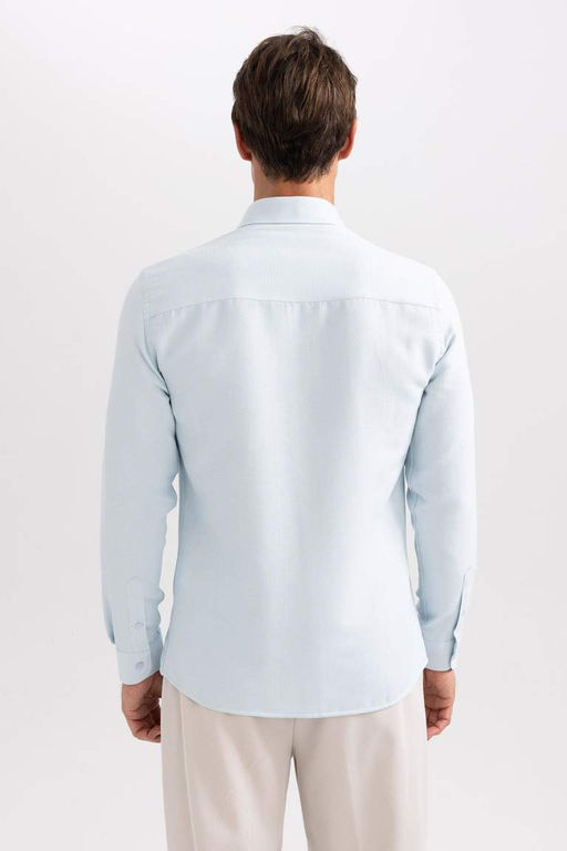 Рубашка приталенного кроя с длинным рукавом - Defacto фото 8