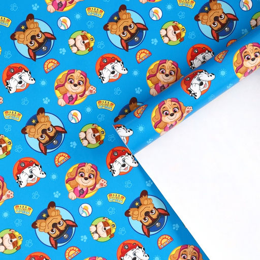 Цена за 10 шт. Бумага упаковочная глянцевая, Щенячий патруль, 70×100 см