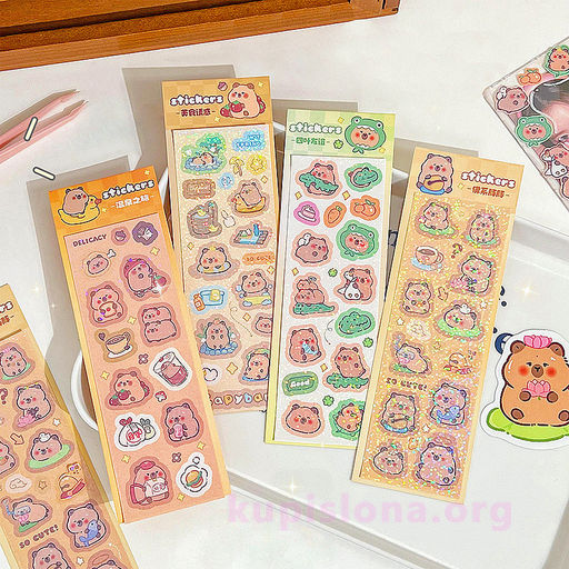 Набор наклеек Cute capybara