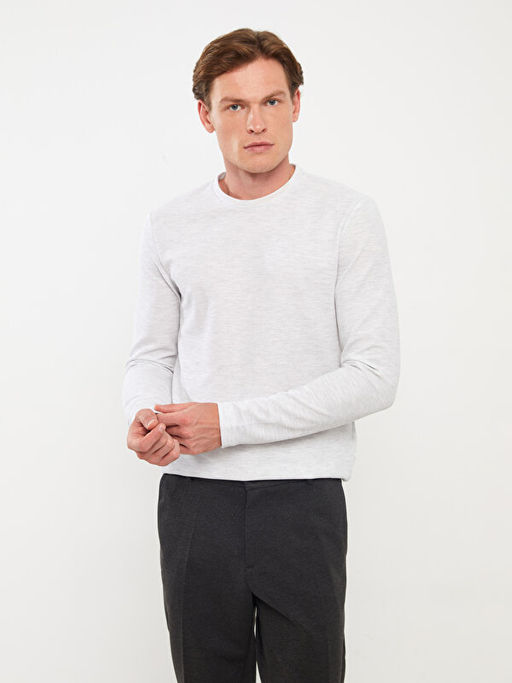 Bisiklet Yaka Uzun Kollu Erkek Sweatshirt