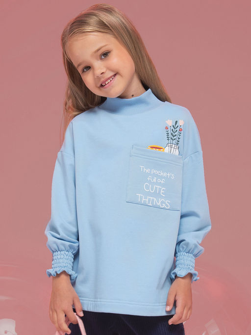 PELICAN, толстовка для девочек, Голубой