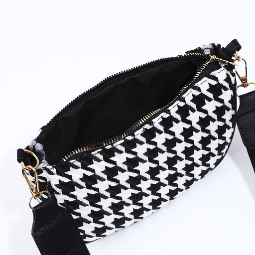 Сумка кросс-боди на молнии, цвет чёрный/белый - Nazamok фото 9