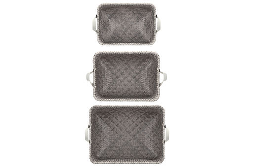 Набор 3 плетеных корзин д/хранения 35*25*20 см, 40*30*23 см, 45*35*26 см, полиротанг - Elan gallery фото 5