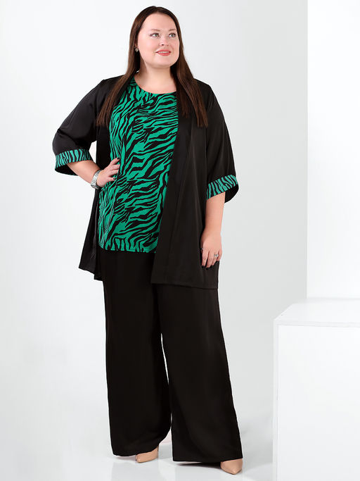 Костюм-тройка с накидкой принт зебра - Almond фото 3