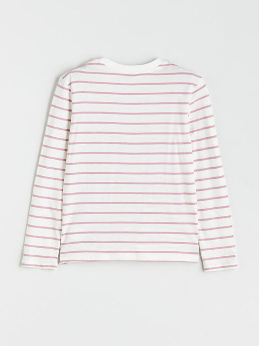 Bisiklet Yaka ?izgili K?z ?ocuk Ti??rt