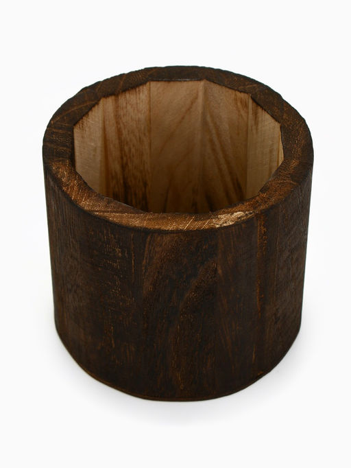 Ваза для цветов из стекла с деревянной подставкой, 25.5×10 см, 1.25 литра