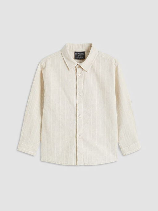 ?izgili Keten Kar???ml? Erkek ?ocuk G?mlek