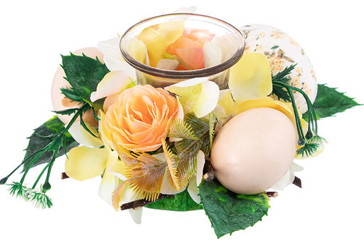 Пасхальное украшение подсвечник 15*15*7 см "Весеннее цветение" на 1 свечу