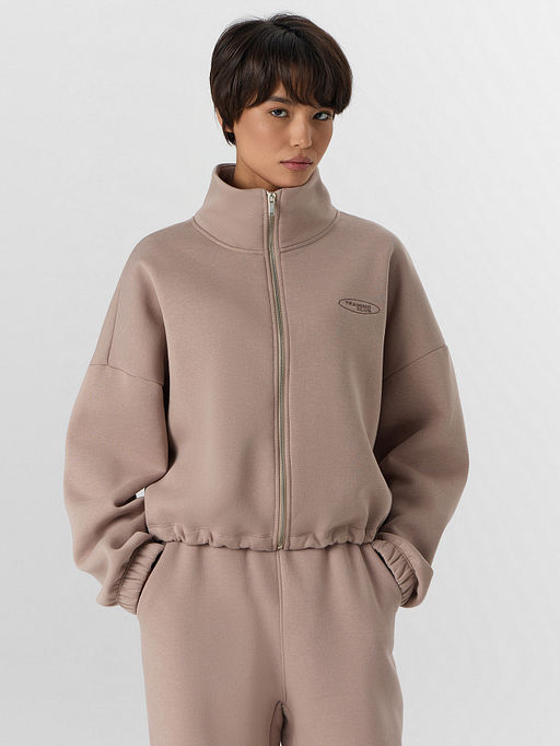 Толстовка женская бежевая на молнии