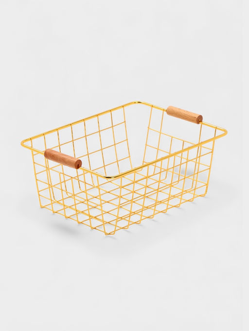 Корзина для хранения «Доляна. Голден», 24.5×18×10 см, золотистая