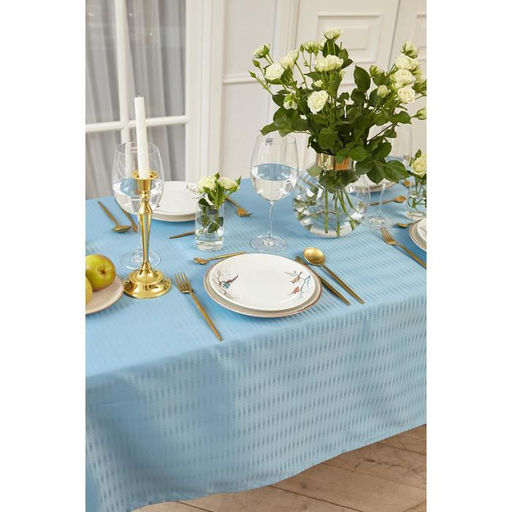 Скатерть Этель Shine 150*180 +/-3см, цв.серо-синий, пл. 192 г/м2, хл с ВГМО  фото 2