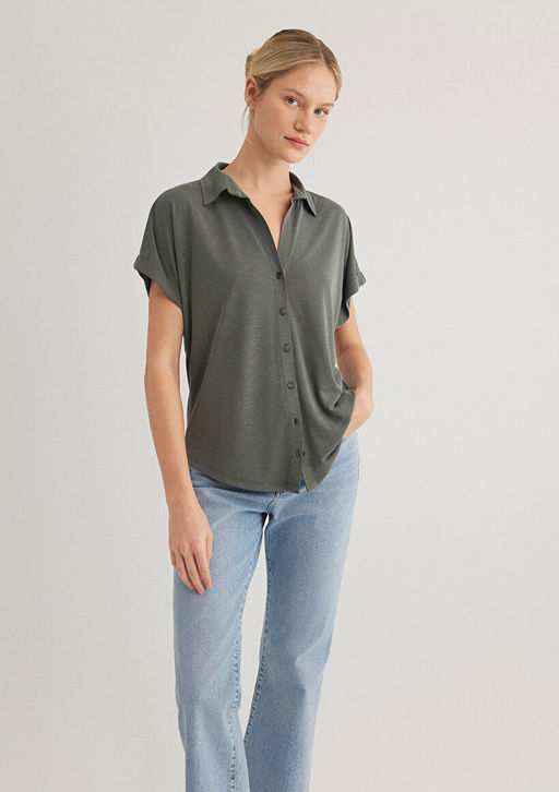 Lux Touch TENCEL TM Yesil Modal Gomlek - Mavi фото 2