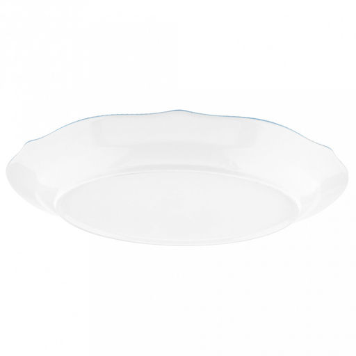 "Утренняя лазурь" Блюдо фарфоровое 330х215х40мм, 780мл, овальное, волнистый край, отводка, белый (Китай)