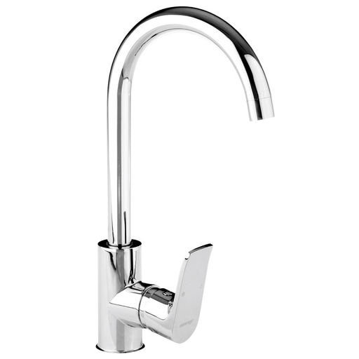 Смеситель для кухни Accoona A4512, однорычажный, с гайкой, хром