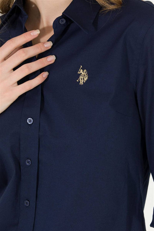 U. S. Polo Assn Женская базовая рубашка темно-синего цвета с длинным рукавом - U.s. polo assn фото 14