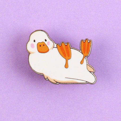 Цена за 2 шт. Значок деревянный Кря, 3.3?2.3 см