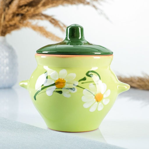 Горшки для запекания Борисовская керамика «Классика», 500 мл, набор 4 шт., зелёные