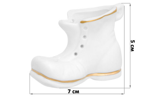 Вазочка п/зубоч. 7*3*5 см "Башмачок" белая, золото