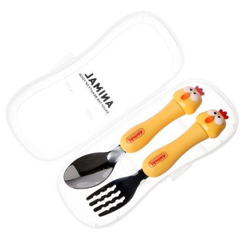 Набор детских столовых приборов в футляре Курочки, вилка, ложка - Simaland фото 5
