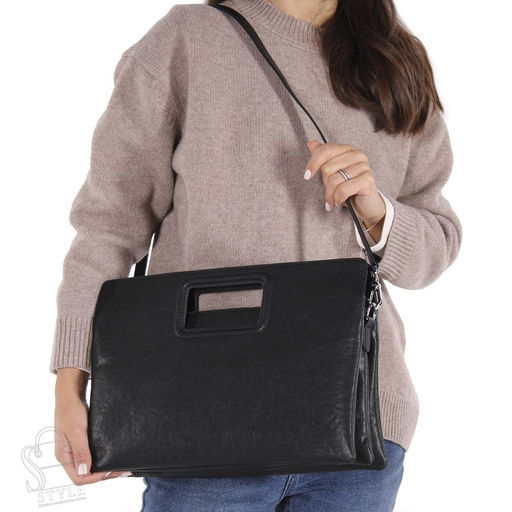 Сумка женская кожаная 8040Q black Polina&Eiterou в Новосибирске