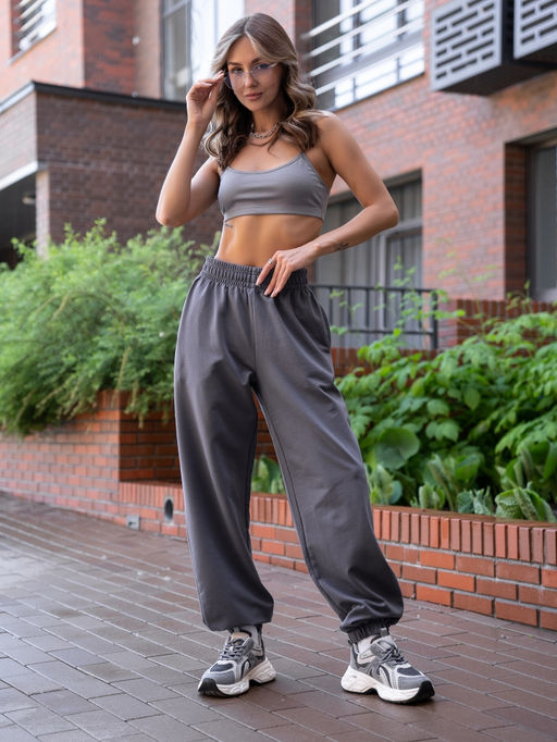 боюки джоггеры из футера 2-х нитки с петлей - Binita фото 3