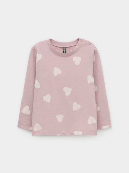 КР 302829/розовый лед,сердечки к597 лонгслив (футболка дл.рукав) д/дев яс