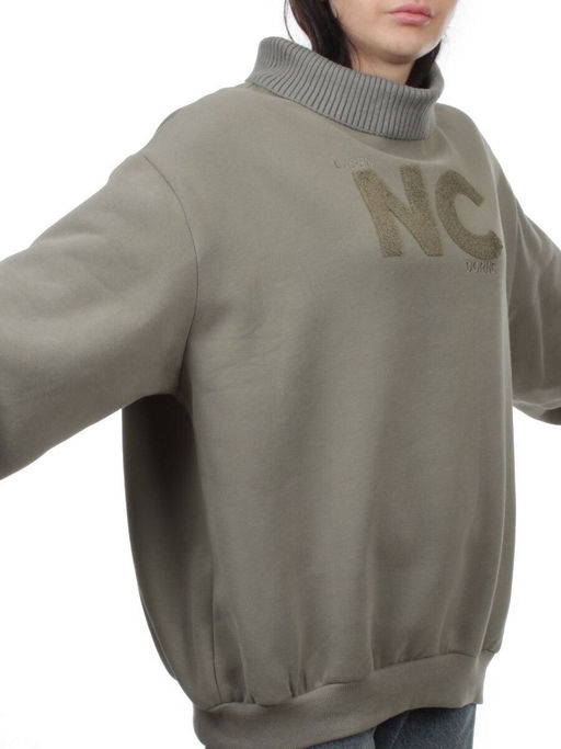 2510 GRAY GREEN Толстовка женская (85% хлопок, 10% полиэстер, 5% спандекс) - Fashion фото 3