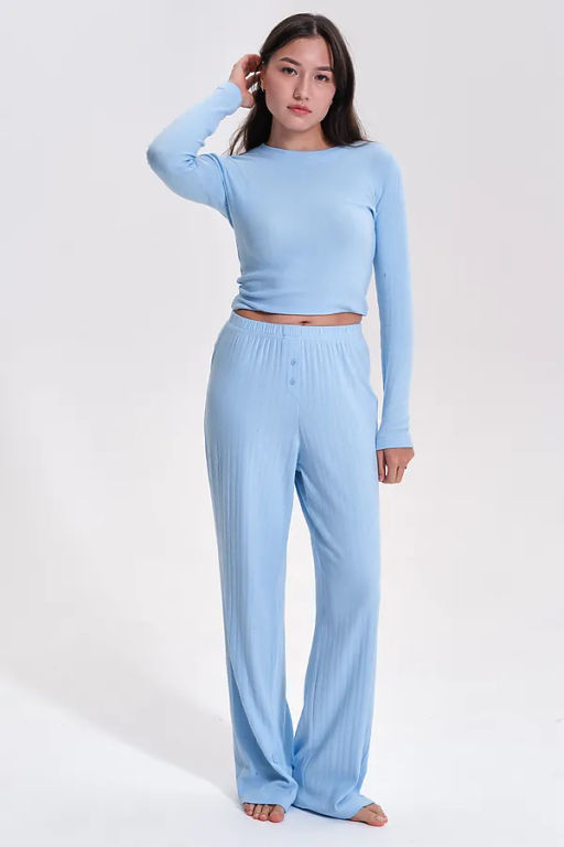 PELICAN, брюки женские, Голубой  фото 2