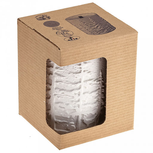 Свеча "Ельник" д12см, h15см, парафин, в подсвечнике из гипса, белый, с декором, время горения 57 часов (Россия)