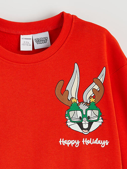 Looney Tunes Bask?l? Erkek ?ocuk Kal?n Sweatshirt