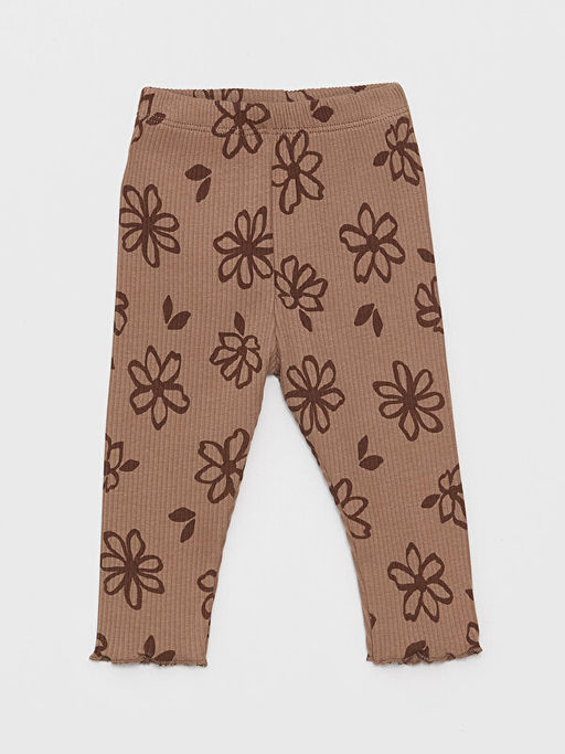 Bebe Yaka Uzun Kollu Desenli K?z Bebek Sweatshirt ve Tayt 2li Tak?m - Waikiki фото 3