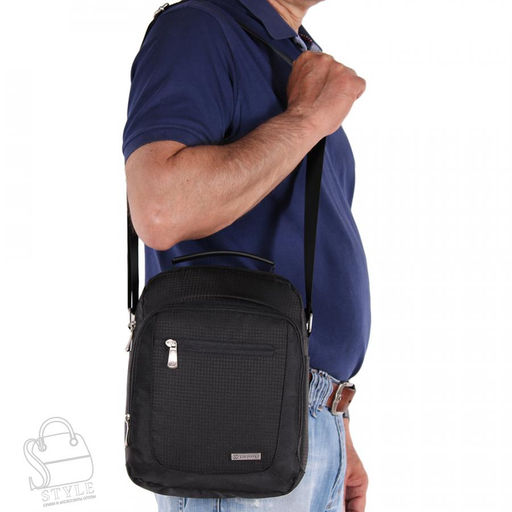 Сумка мужская текстильная 9128TP black Top Power - S-style фото 2