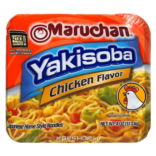 Лапша б/п Якисоба со вкусом курицы Maruchan, США, 113,4 г Акция