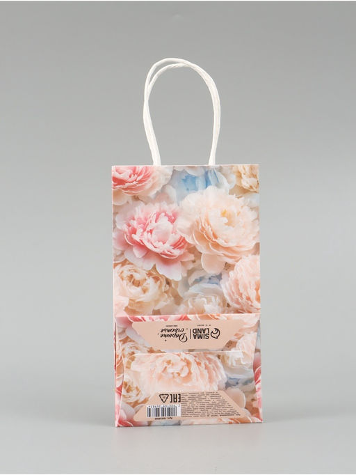 Цена за 2 шт. Пакет подарочный «Цветы», 12 × 21 × 9 см