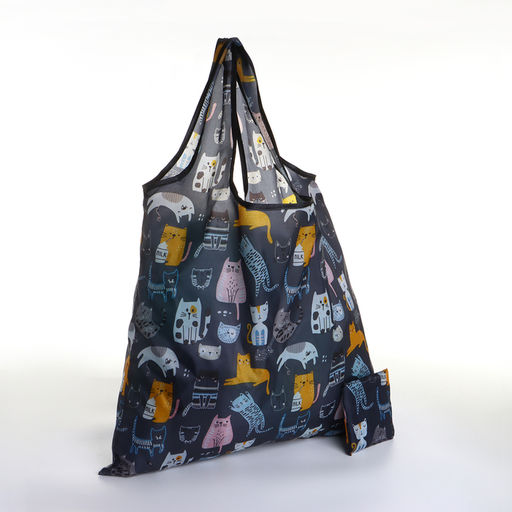 Цена за 2 шт. Сумка хозяйственная без застёжки, складная, цвет чёрный