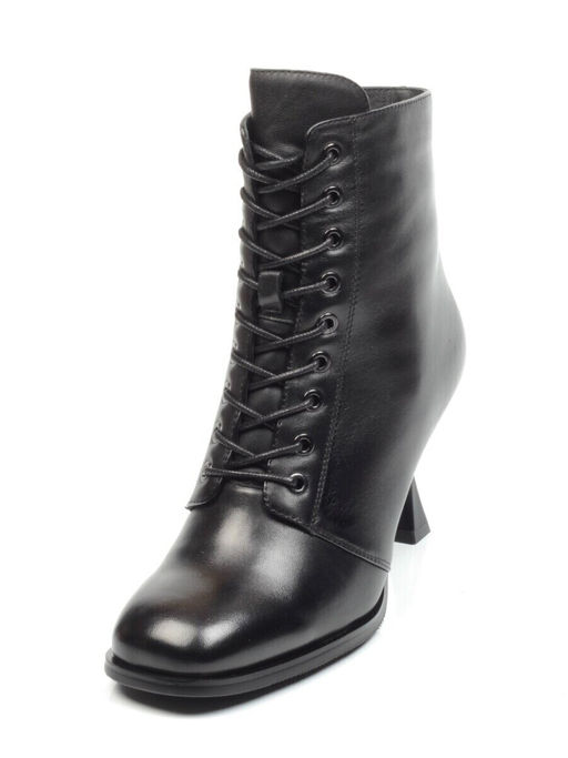 04-E29W-15A BLACK Ботильоны зимние женские (натуральная кожа, натуральный мех)